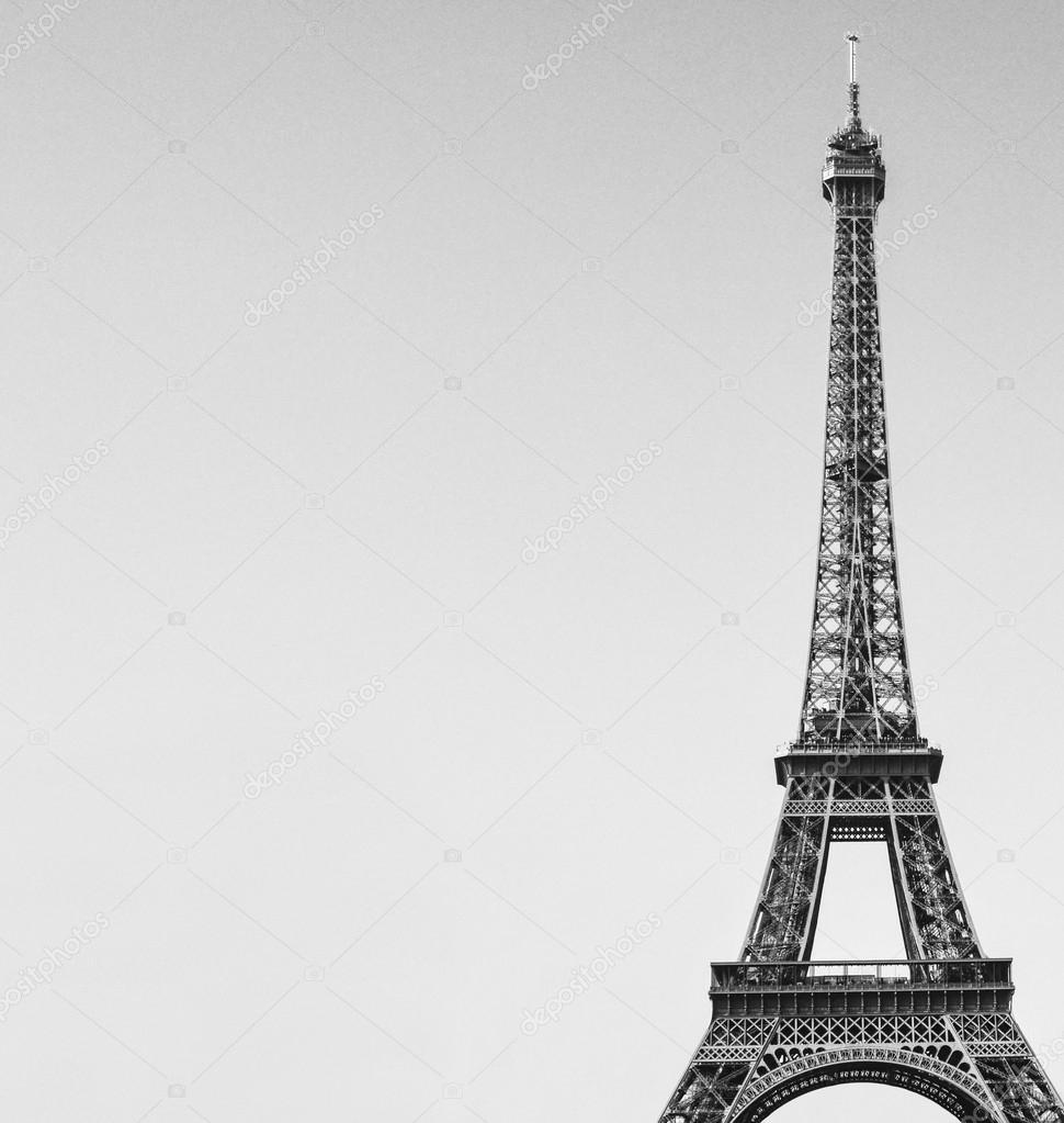Eiffel tower black and white image