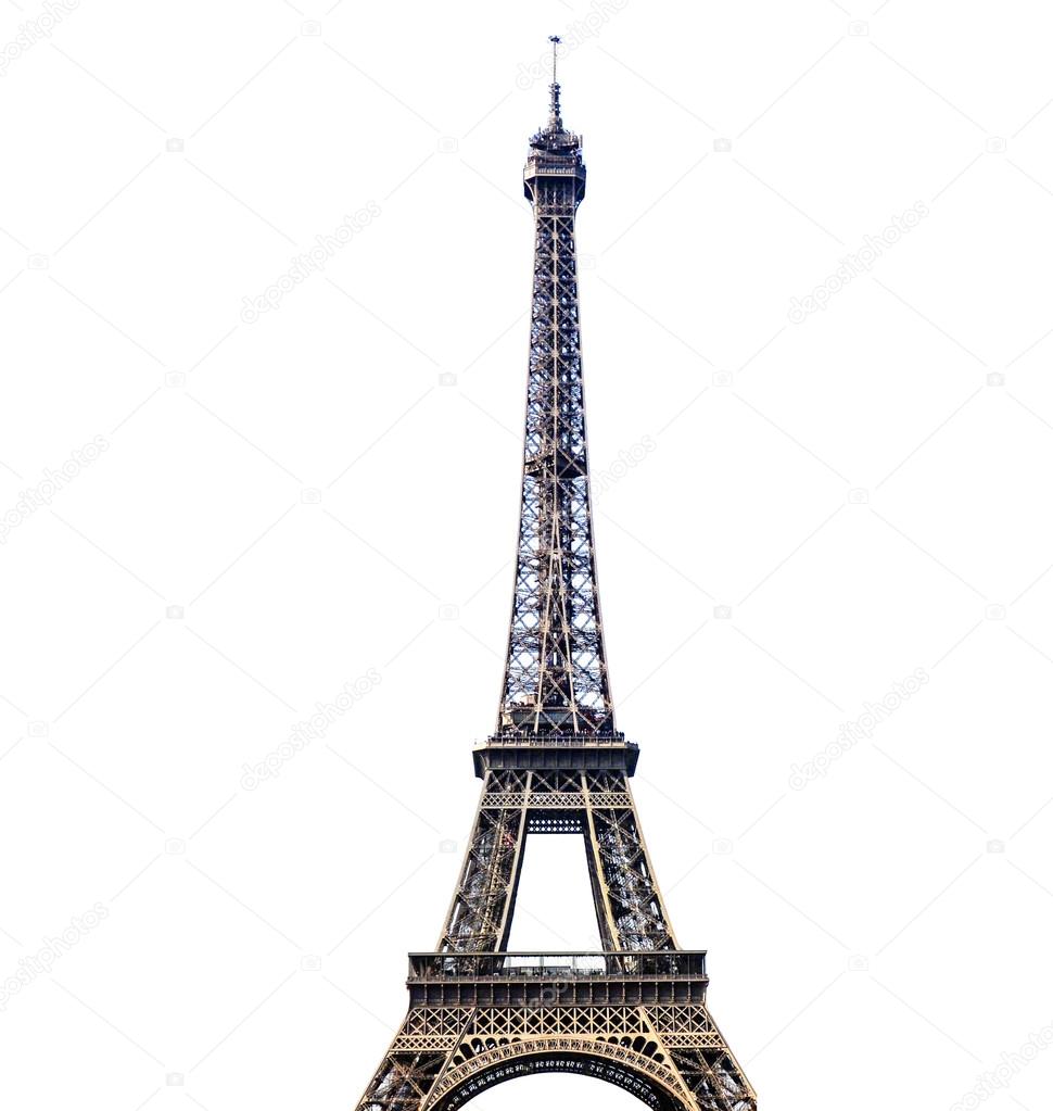 Eiffel tower isolated on white background