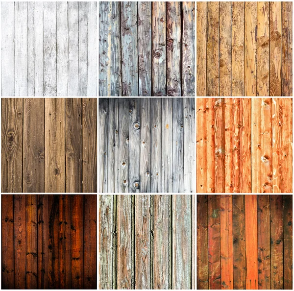 Holz Texturen Collage — Stockfoto