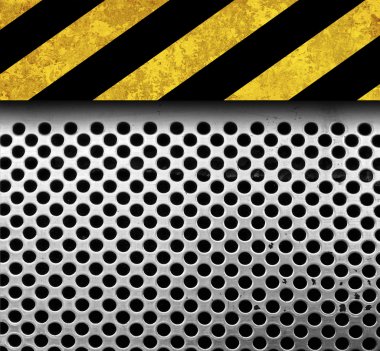 Uyarı çizgili rustik metal arka plan