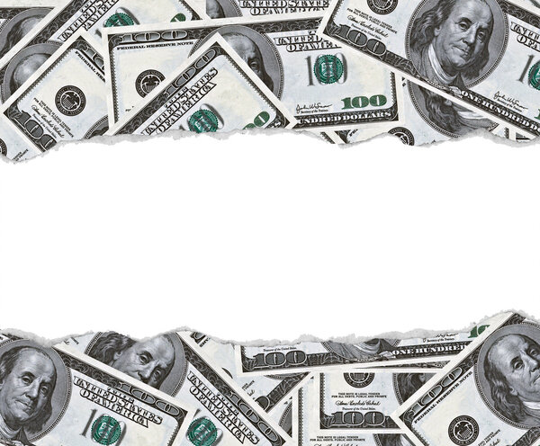 100 долларов банкноты фон с пустым местом в середине
