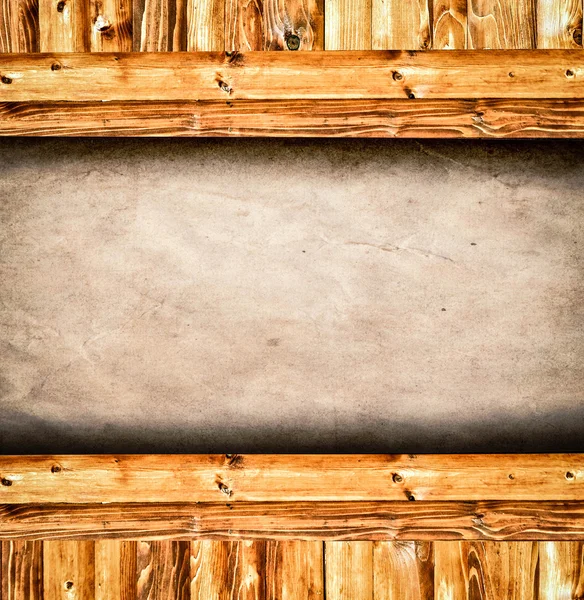 Holzbohlen und leeres Papier — Stockfoto