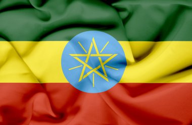 Etiyopya dalgalanan bayrak