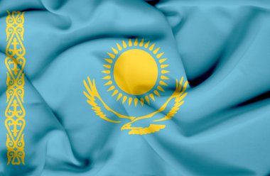 Kazakhstan waving flag