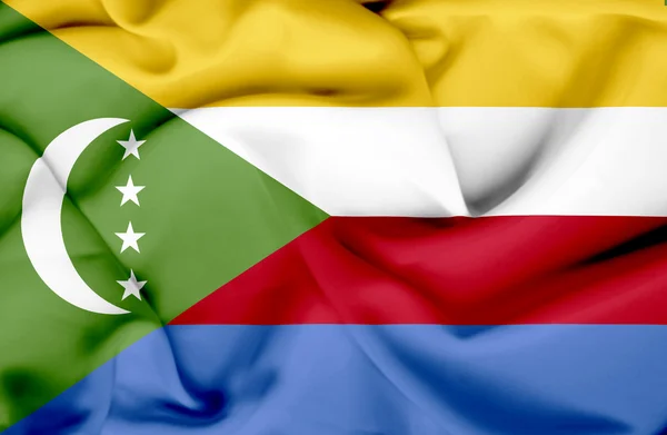 Bandiera sventolante delle Comore — Foto Stock