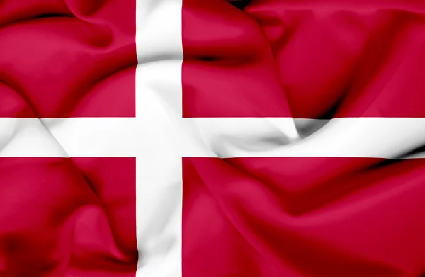 Danmark viftande flagga — Stockfoto