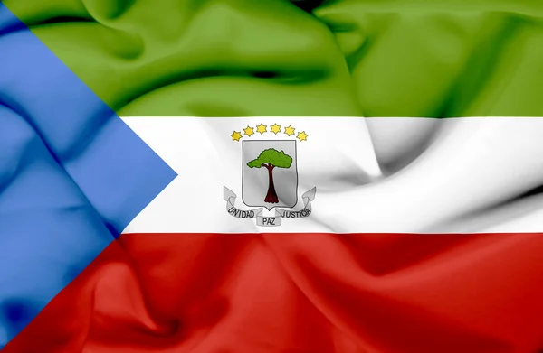 Guiné Equatorial acenando bandeira — Fotografia de Stock