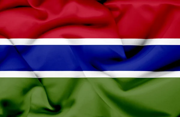 Gambia viftande flagga — Stockfoto