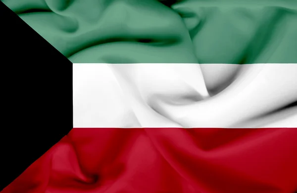 Koweit acenando bandeira — Fotografia de Stock