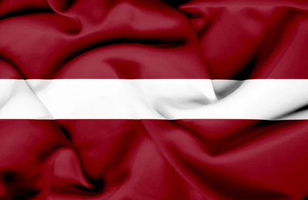 Lettland viftande flagga — Stockfoto