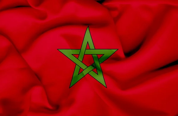 摩洛哥挥动国旗 — 图库照片