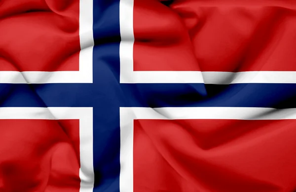 Noruega ondeando bandera —  Fotos de Stock