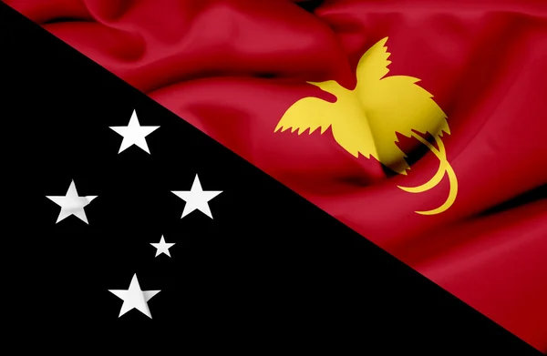 Papua Yeni Gine dalgalanan bayrak — Stok fotoğraf