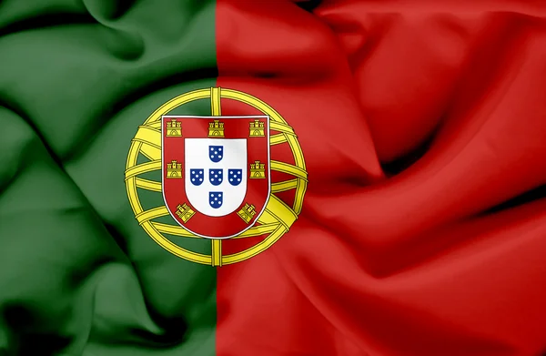 Portugal ondeando bandera —  Fotos de Stock