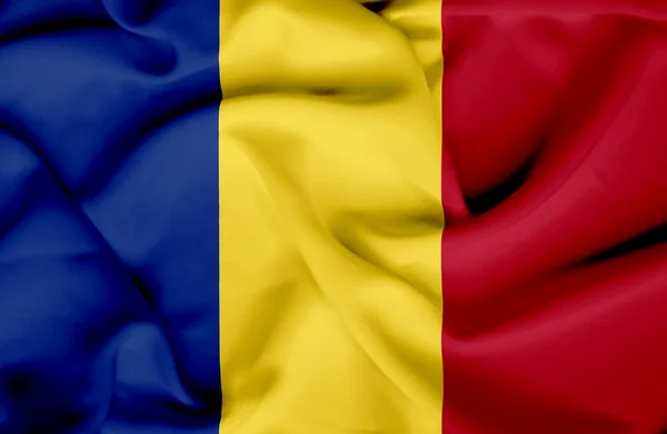 Romanya dalgalanan bayrak — Stok fotoğraf