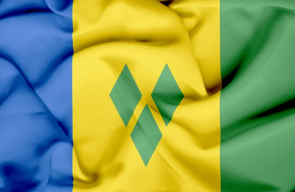 Saint vincent och Grenadinerna viftande flagga — Stockfoto