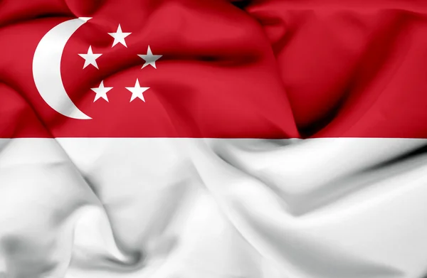 Bandeira acenando singapoore — Fotografia de Stock