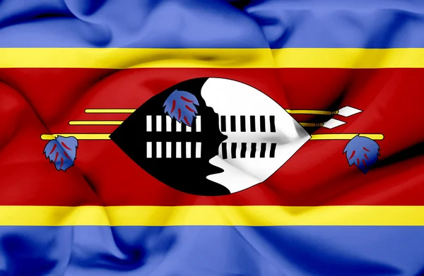 Bandera de Swazilandia ondeando — Foto de Stock