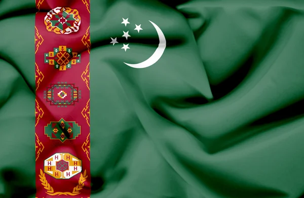 Turkmenistan waving flag — Stock Photo, Image