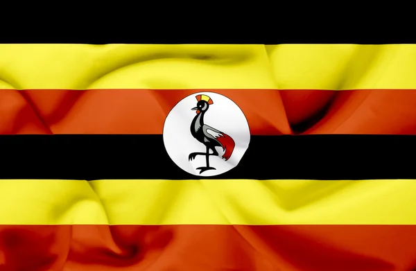 Uganda vinker flag - Stock-foto