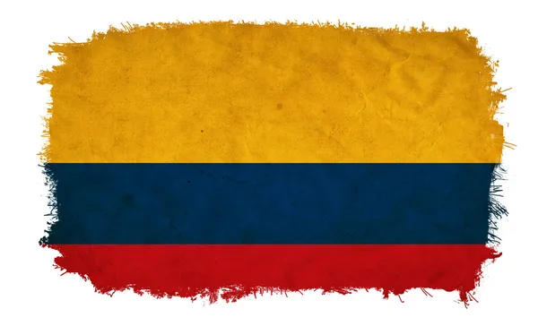 哥伦比亚 grunge 旗 — 图库照片