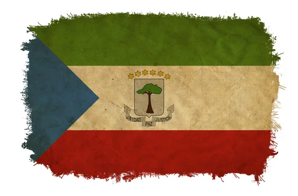 赤道几内亚 grunge 旗 — 图库照片