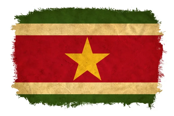 Bandeira grunge do Suriname — Fotografia de Stock