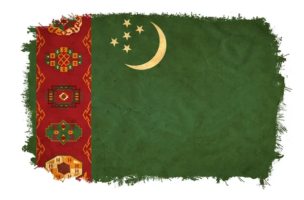 Turkmenistan bandiera grunge — Foto Stock