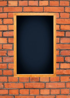 tuğla duvara asılı boş menü yönetim kurulu