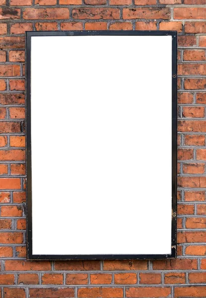 Empty billboard on brick wall — Stock Photo, Image