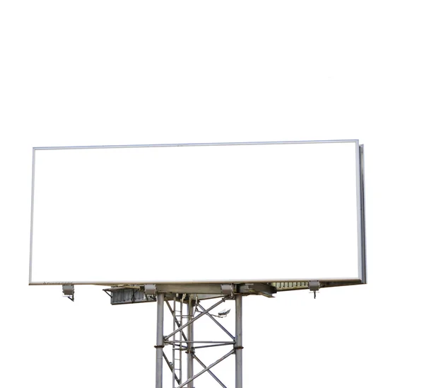 Leeg reclamebord geïsoleerd op wit — Stockfoto