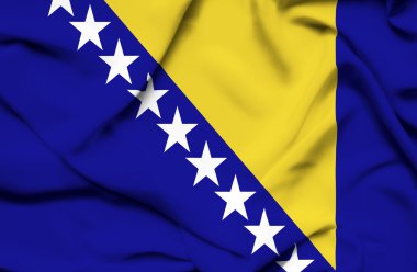 Bosna-Hersek dalgalanan bayrak