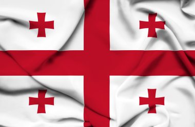 Gürcistan dalgalanan bayrak