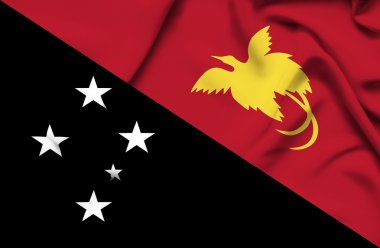 Papua Yeni Gine dalgalanan bayrak