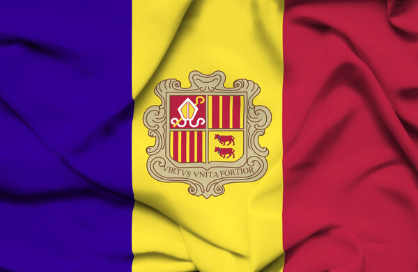 Andorra waving flag