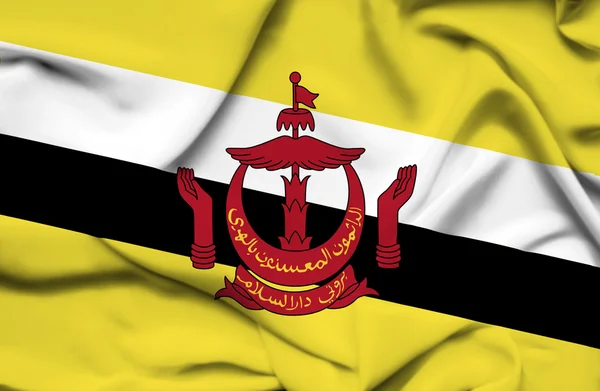 Κυματίζει σημαία του Μπρουνέι — Φωτογραφία Αρχείου