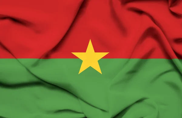 Burkina Faso zwaaiende vlag — Stockfoto