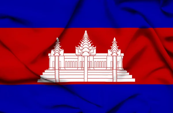 Camboja acenando bandeira — Fotografia de Stock