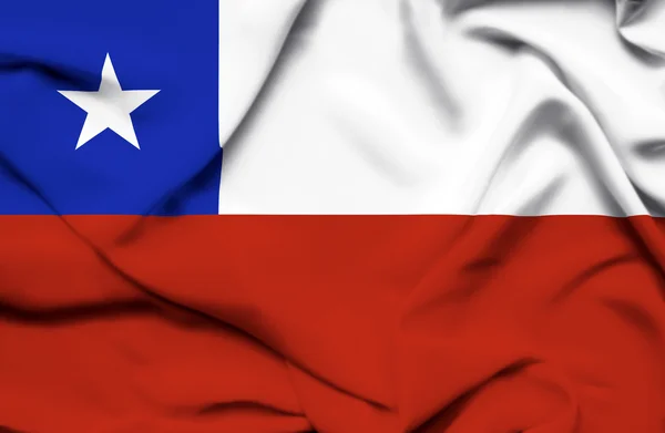 Chile vlající vlajka — Stock fotografie