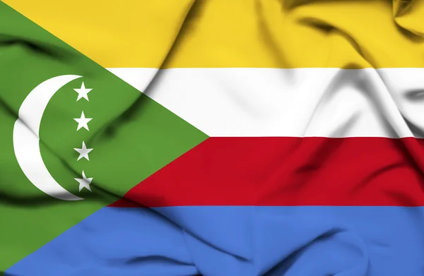 Bandiera sventolante delle Comore — Foto Stock