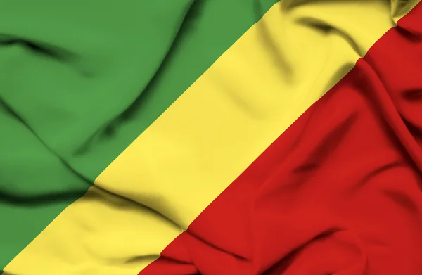 Congo Republic waving flag — Stock Photo, Image