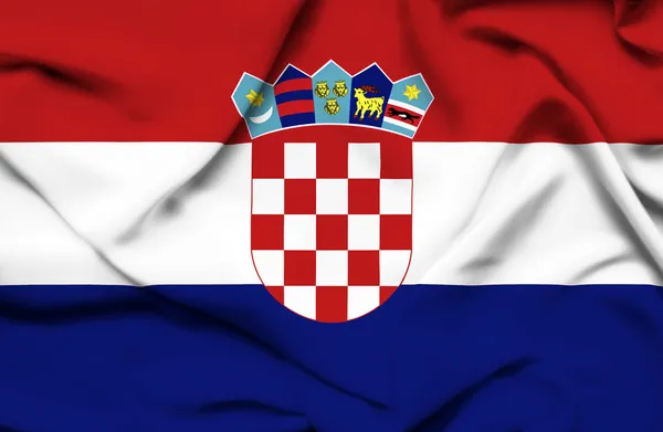 Croacia ondeando bandera — Foto de Stock