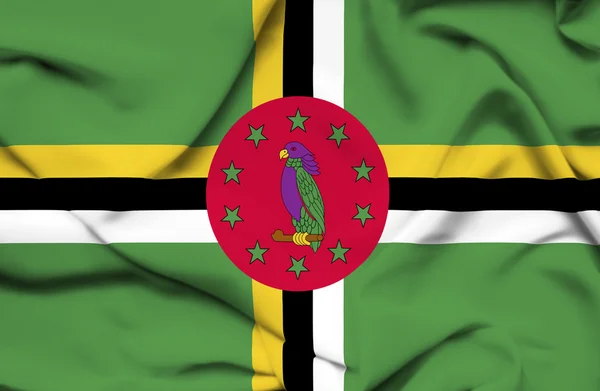 Dominika dalgalanan bayrak — Stok fotoğraf