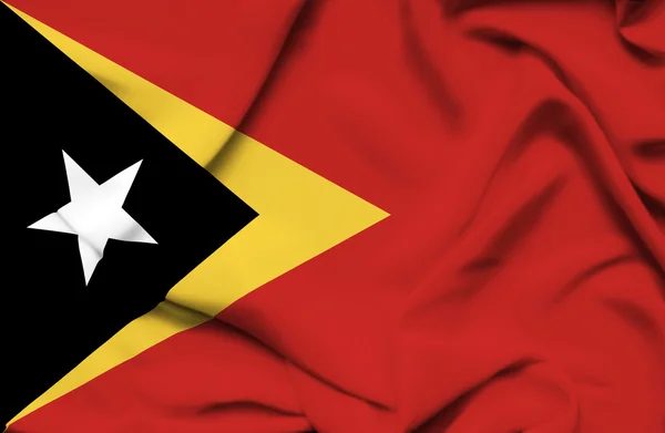 Timor-Leste agitando bandeira — Fotografia de Stock