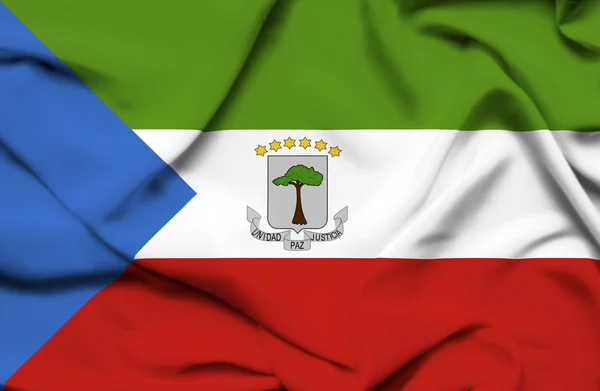 Äquatorialguinea schwenkt Flagge — Stockfoto