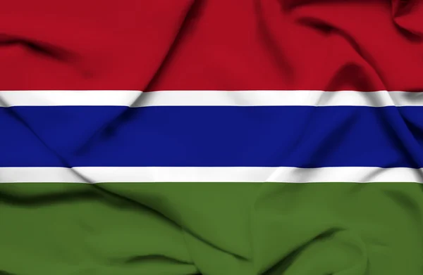 Гамбія розмахував прапором — стокове фото