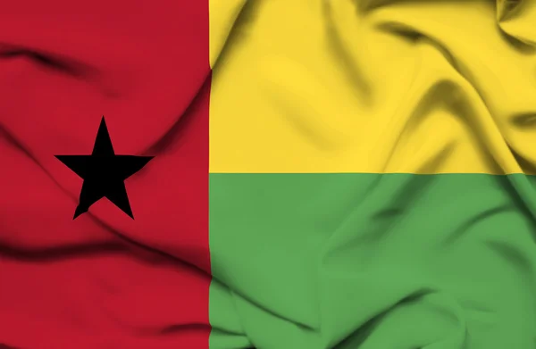 几内亚几内亚比绍挥动国旗 — 图库照片