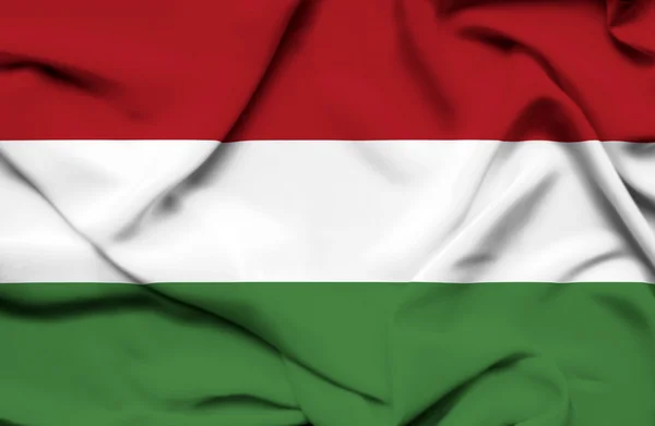 Ungheria bandiera sventolante — Foto Stock