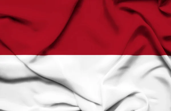 Wapperende vlag van Indonesië — Stockfoto