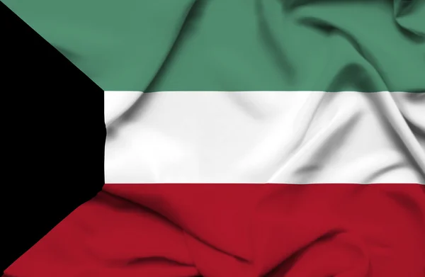 Kuwait schwenkt Flagge — Stockfoto
